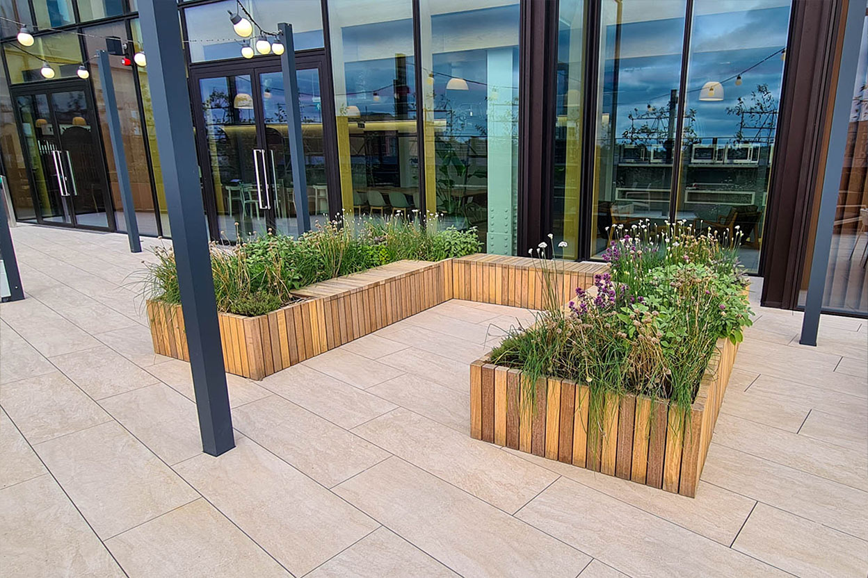 TK Maxx Headquarters in Watford with roof terraces supported by Buzon