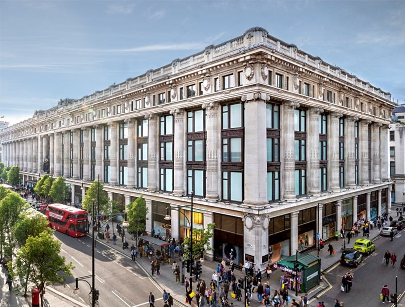 exterior of the Selfridges building