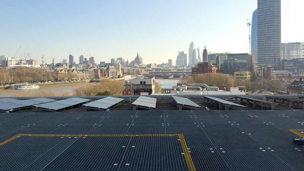 Solar panels on the roof of 76 Southbank